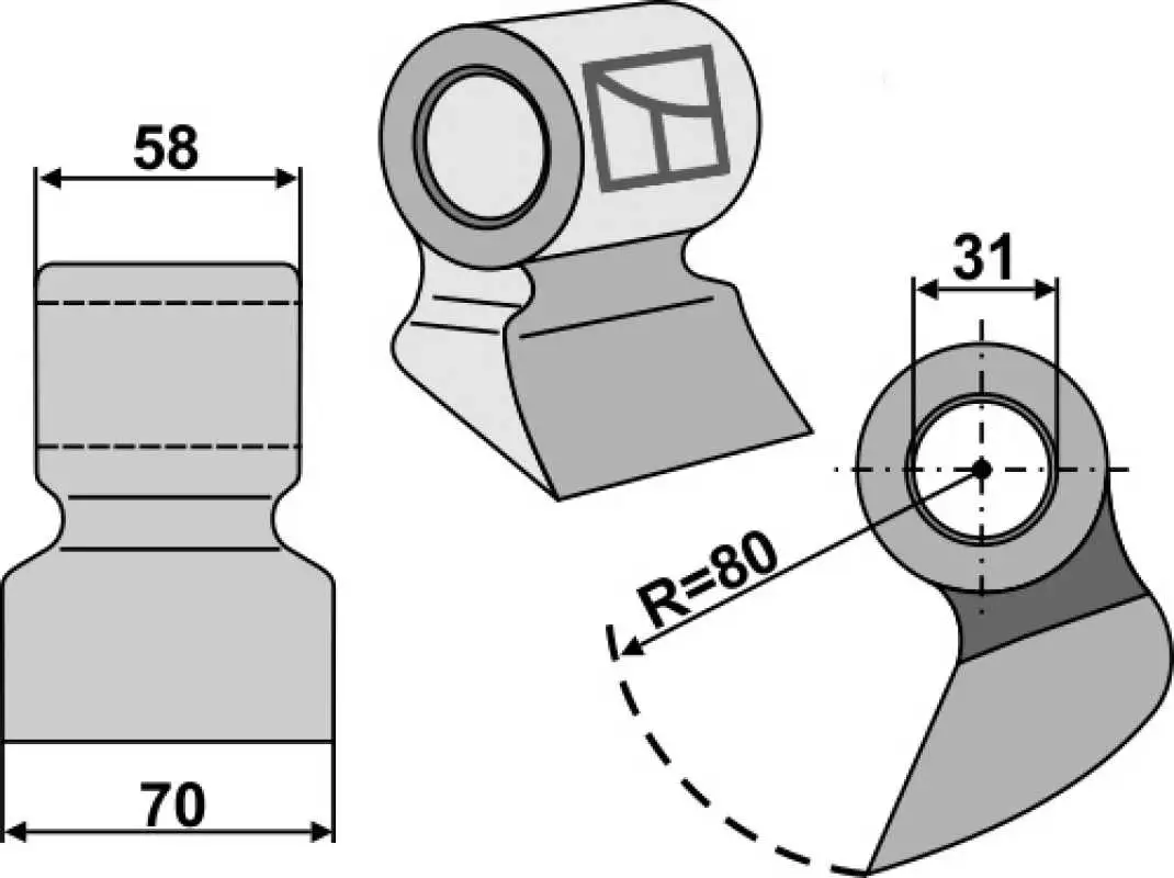 Hammerschlegel 70x58mm